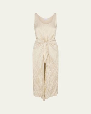 Anemos The D. K. Crinkle Wrap Midi Dress - Natural
