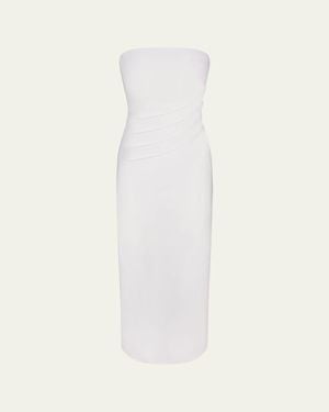 Anemos Nadege Draped Strapless Maxi Dress - White