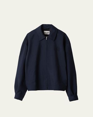 Miu Miu Logo-Embroidered Track Jacket in Blue | Lyst