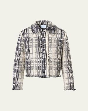 Akris Punto Textured Raw Cotton Denim Jacket - White
