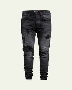 Purple P002 Repair Slim Jeans - Gray