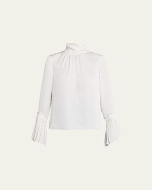 Ramy Brook Christy Ruffle-Cuff Blouse - Natural