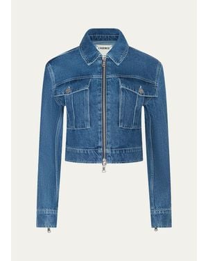 L'Agence Micah Oversized Denim Jacket - Blue