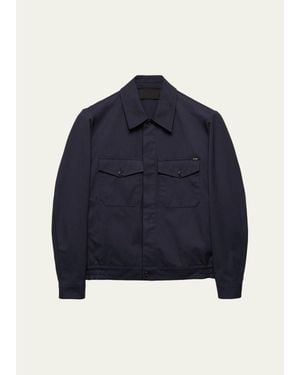 Prada Technical Twill Shirt Jacket - Blue