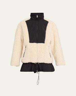 3.1 Phillip Lim Flounce-Hem Sherpa Jacket - Black
