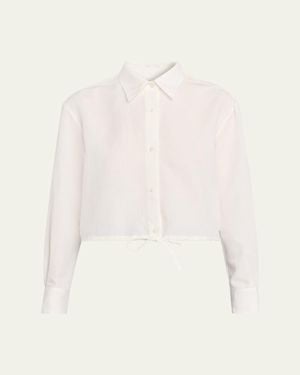 WE-AR4 The Riva Drawstring Linen-Blend Shirt - Natural