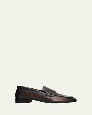 Dries Van Noten Leather Penny Loafers - White