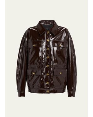 Rag & Bone Amy Faux Patent Leather Jacket - Black