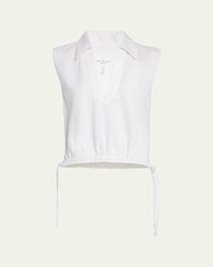 Rag & Bone Fiona Ultra Featherweight V-Neck Top - White
