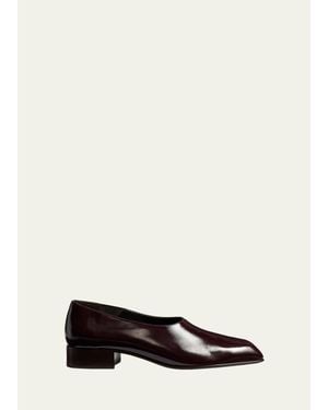 KHAITE Colt Leather Slip-On Loafers - Red