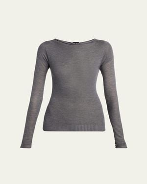 Giorgio Armani Cashmere Semi-Sheer Sweater - Gray
