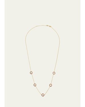 Jan Leslie Lapis, Tigers Eye, And Carnelian Dash Five Circle Station Necklace - Natural