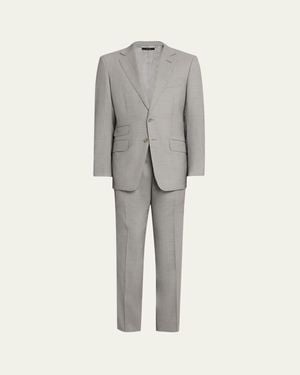 Tom Ford Wool Basketweave Notch-Lapel Two-Piece Suit - Gray