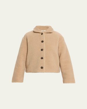 Vince Collared Sherpa Jacket - Natural