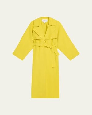 Alaïa Paper Belted Midi Trench Coat - Yellow