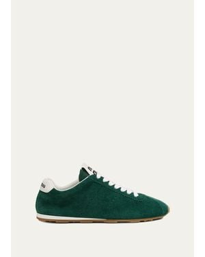 Miu Miu Suede Bicolor Retro Sneaker Sneakers - Green