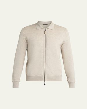 Brioni Full-Zip Blouson Jacket - Natural