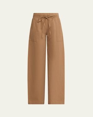 Vince Mid-Rise Cotton Drawstring Pants - Natural