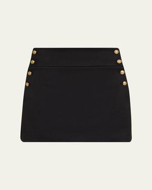 Alice + Olivia Narin Button Mini Skirt - Black