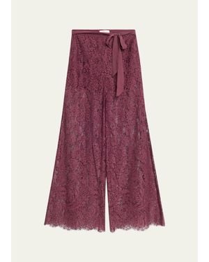 LoveShackFancy Riana Floral Lace Pants - Purple