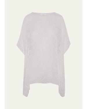 Eskandar Devore Kaftan - White
