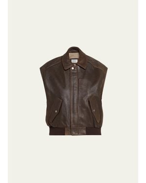 Haikure Val Nappa Leather Vest - Brown