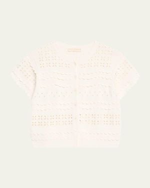 Ulla Johnson Abriana Eyelet Cropped Cardigan - Natural