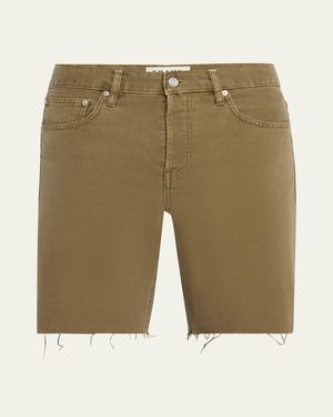 FRAME Relaxed Raw Hem Shorts - Natural