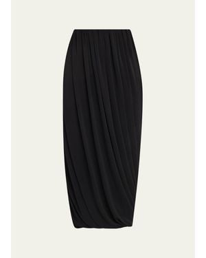 Cinq À Sept Calden Draped Midi Skirt - Black