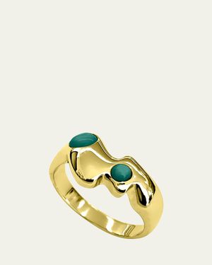 V.BELLAN 18K Nelle Ring With Malachite - Metallic