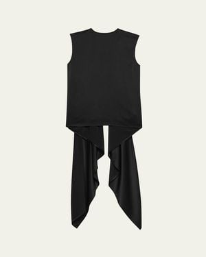 Helmut Lang Sleeveless Draped Silk Scarf Top - Black