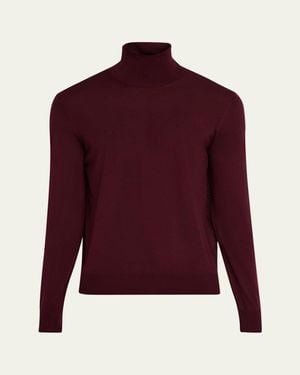 Saint Laurent Slim Wool Turtleneck Sweater - Red