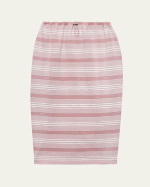 Prada Striped Jersey Pencil Skirt - Pink