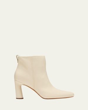 Vince Hillside Leather Ankle Booties - Natural