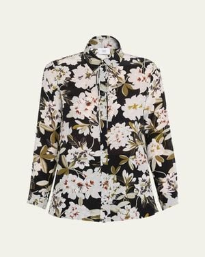 Adam Lippes Mathias Floral-Print Crepe De Chine Shirt - White