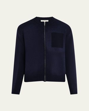 JW Anderson Ribbed Zip Sweater - Blue
