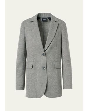 Akris Alvina Prince Of Wales Single-Breasted Jacket - Gray