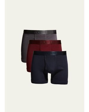 2xist 3-Pack Pima Cotton Boxer Briefs - Blue