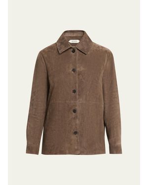 Arma Vicky Lamb Suede Shirt Jacket - Brown