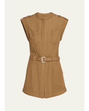 Jonathan Simkhai Tinka Belted Romper - Natural