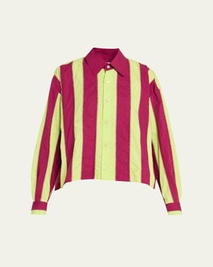 DIOTIMA Mossman Stripe Embroidered Button-Down Shirt - White