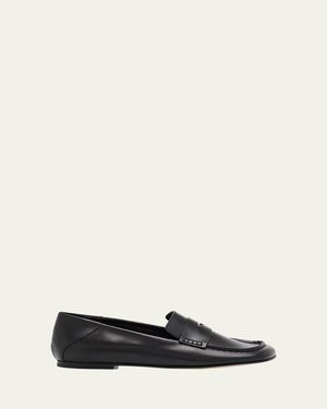 Dear Frances Drew Leather Penny Loafers - White