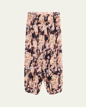 Cara Cara Jenna Printed Silk Harem Pants - White