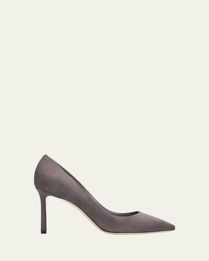 Jimmy Choo 85Mm Romy Suede Pointed-Toe Pumps - Natural