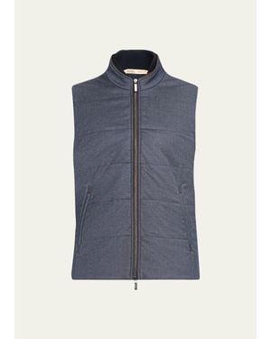 Baldassari Arena Vest With Knit Inserts - Blue