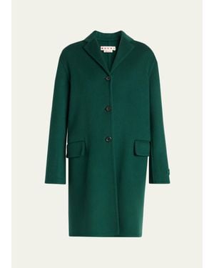 Marni Wool-Cashmere Long Coat - Green