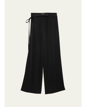 Jason Wu Straight-Leg Lace-Trim Pants - Black