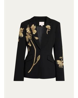 Cinq À Sept Gilded Peony Tailored Blazer - Black
