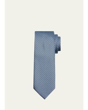 Tom Ford Linen Jacquard Tie - Blue