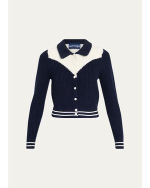 Mother The Baby Raquette Cardigan - Blue